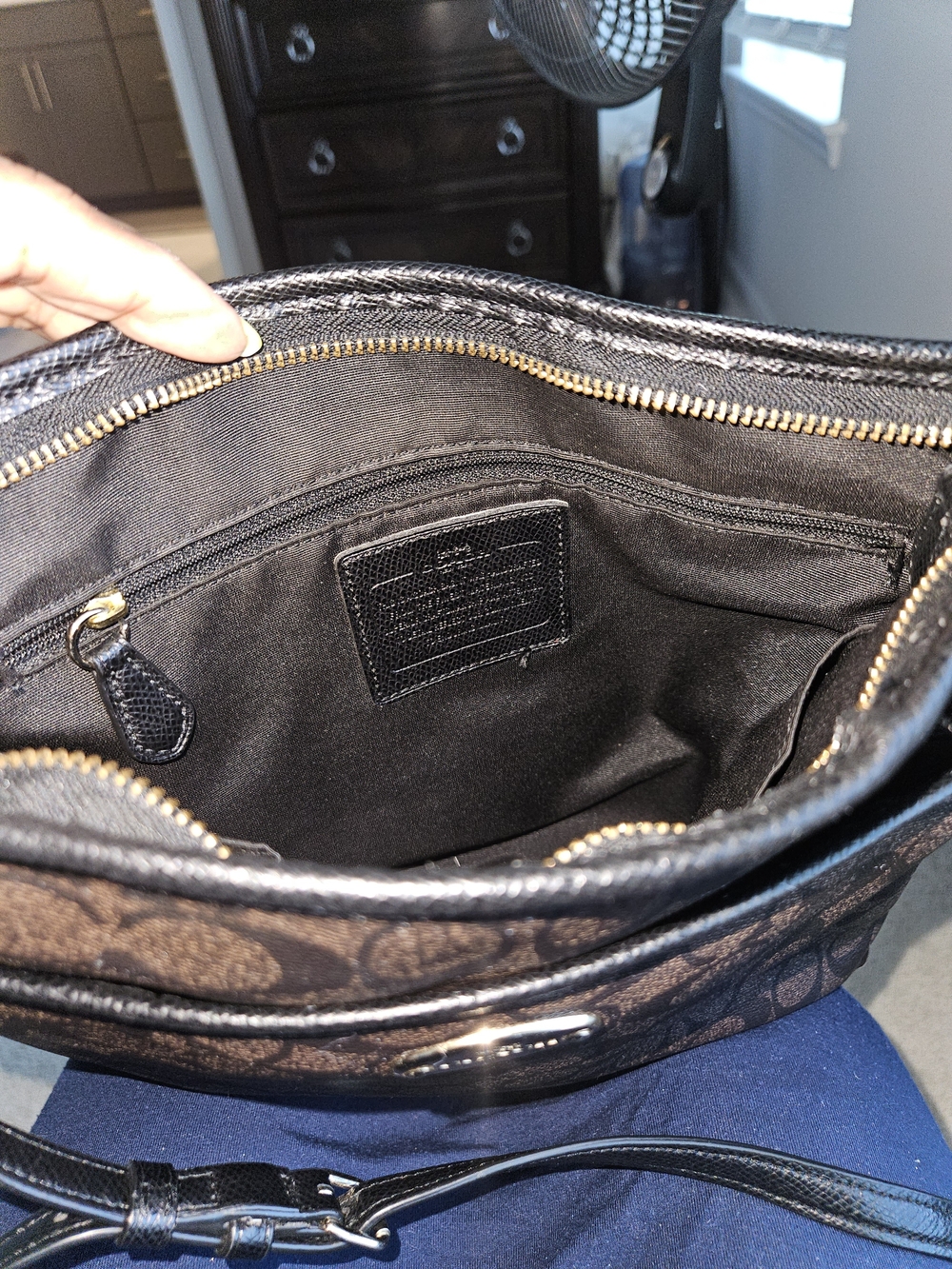 Coach Signature Crossbody in Brown/Black - Picture 9 of 11